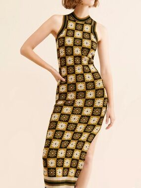 SAYLOR Zamira sweater Daisy-Check Sleeveless Dress XS NWOT